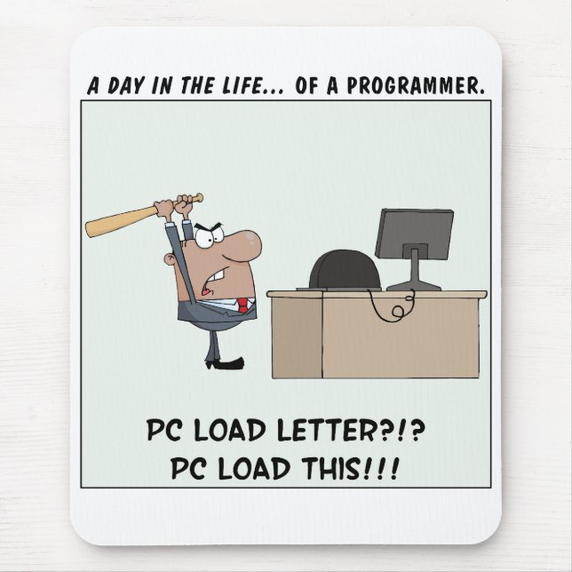 Verärgerter Programmierer schlägt Computer Mousepad (Vorne)