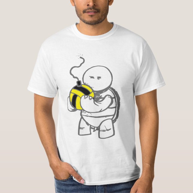 Verärgerter Schildkröte-Wasserball - grauer T-Shirt (Vorderseite)