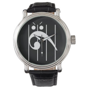 Verärgertes Bassschlüssel-Uhr SCHWARZES, friggin Armbanduhr