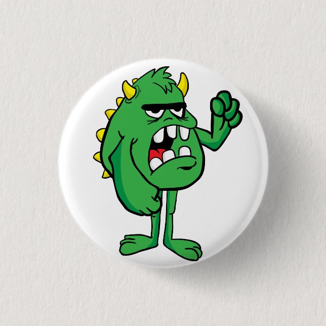 verärgertes Monster Button (Vorderseite)