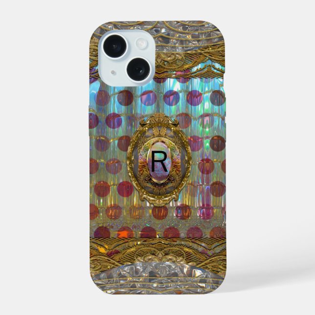 Veraspolka Barock-Monogramm iPhone 15 Hülle (Rückseite)