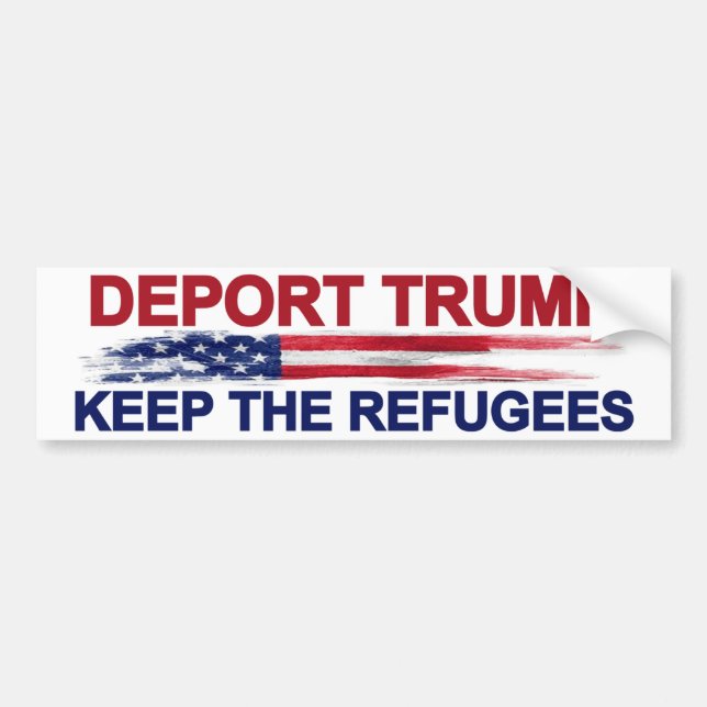 Verbannen Sie Trumpf behalten die Flüchtlinge Autoaufkleber (Vorne)