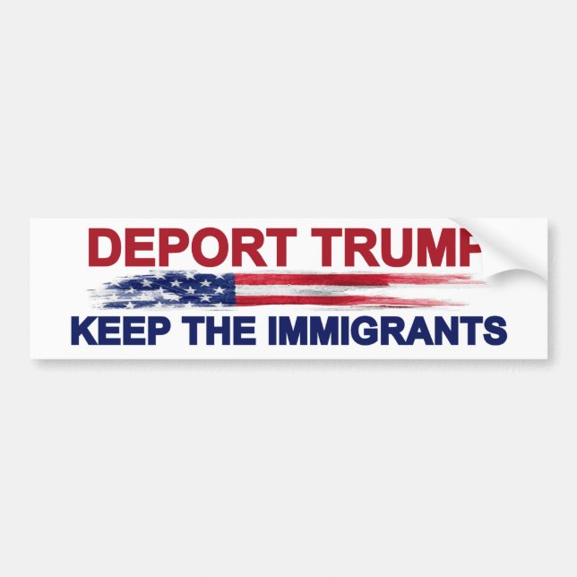 Verbannen Sie Trumpf behalten die Immigranten Autoaufkleber (Vorne)