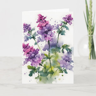 Verbena - Aquarellblumen Karte