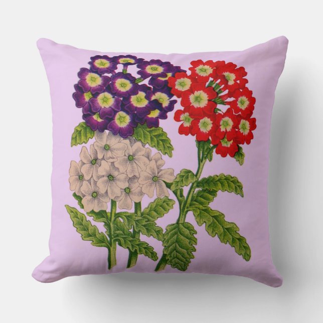 Verbena-Blume drucken Kissen (Vorderseite)