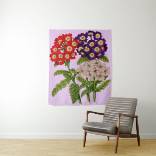 Verbena-Blume drucken Wandteppich