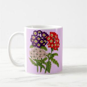 Verbena-Blume in rot und lila Kaffeetasse