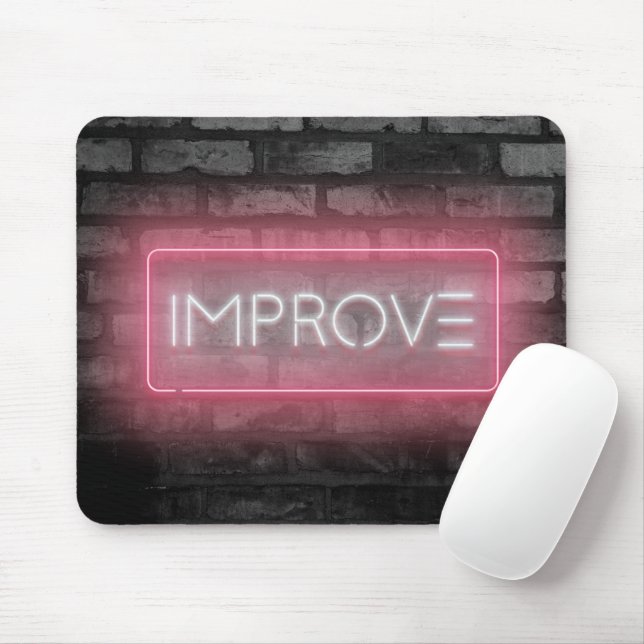 VERBESSERN Pink Neon Signieren Maus Pad Mousepad (Mit Mouse)