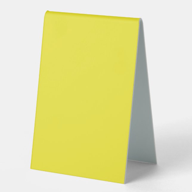 Verbessern Sie Ihr Design mit gelbem Hintergrund Tischaufsteller (Vorderseite)