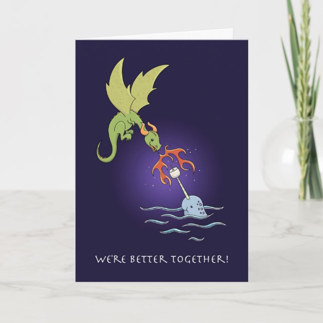 Verbessern Sie zusammen, Drache und Narwhal Karte (Vorderseite)