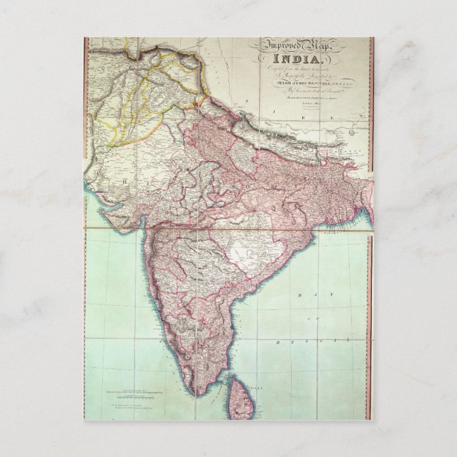 Verbesserte Karte Indiens veröffentlicht 1820 in L (Vorderseite)