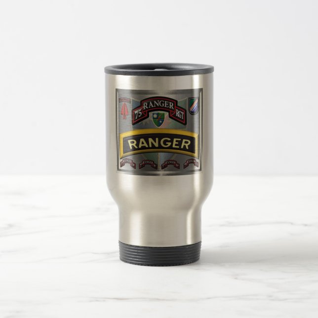 Verbessertes Design 75. Ranger Regiment ohne Stain Reisebecher (Mittel)