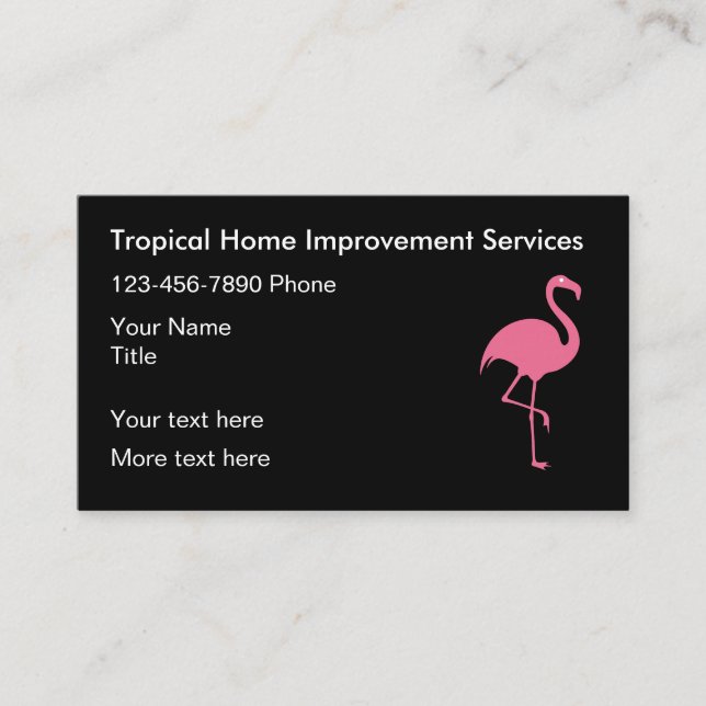 Verbesserung der tropischen Flamingo-Zuhause  Visitenkarte (Vorderseite)
