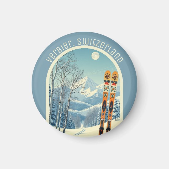 Verbier Schweiz 4 Vallées Skigebiet Magnet (Vorne)