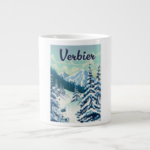 Verbier Schweiz Reiseplakat Jumbo-Tasse