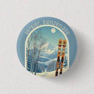 Verbier Schweiz Schweiz 4 Vallées Skischmuck Button