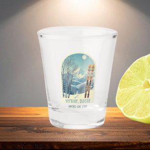 Verbier Schweiz Urlaub Après Ski-Glas Schnapsglas