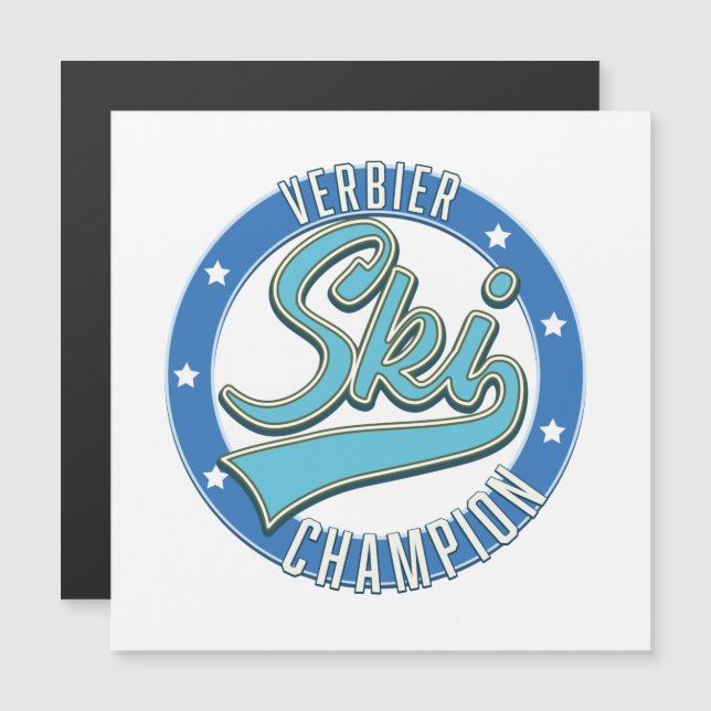 Verbier Ski Champion Magnetkarte (Vorne/Hinten)