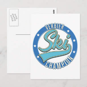 Verbier Ski Champion Postkarte