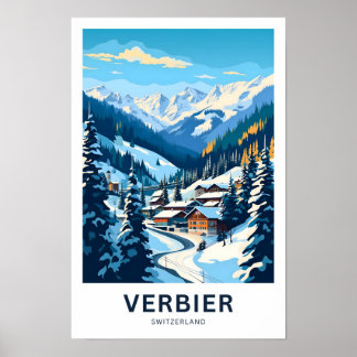 Verbier Switzerland Travel Print Poster