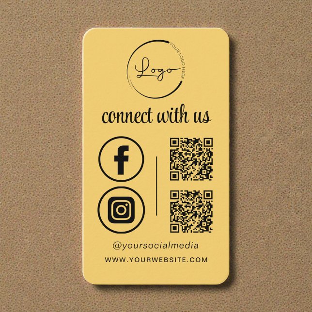 Verbinde dich mit uns Gelber QR-Code Visitenkarte (Von Creator hochgeladen)