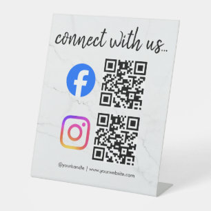 Verbinde dich mit uns Instagram Facebook Social Me Sockelschild