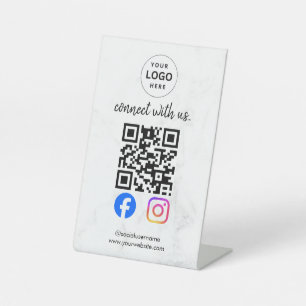 Verbinde dich mit uns Instagram Facebook Social Me Sockelschild