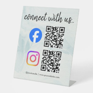 Verbinde dich mit uns Instagram Facebook Social Me Sockelschild