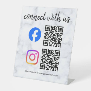 Verbinde dich mit uns Instagram Facebook Social Me Sockelschild