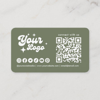 Verbinde Dich Mit Uns Logo Qr Code Salbeigrün Visitenkarte