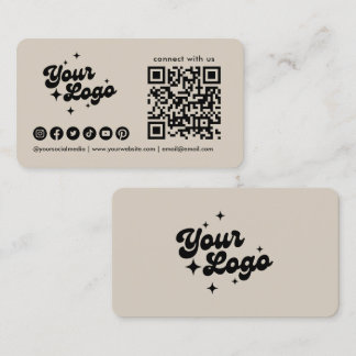 Verbinde dich mit uns QR-Code-Logo Social Media Be Visitenkarte