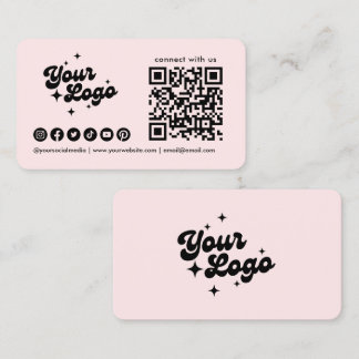 Verbinde dich mit uns QR-Code-Logo Social Media Pi Visitenkarte