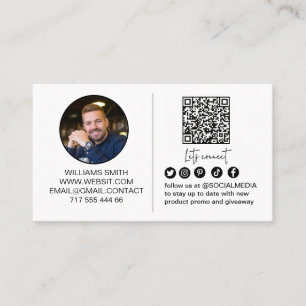 Verbinde dich mit uns Social Media Qr Code Logo Ge Visitenkarte