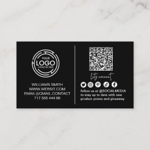 Verbinde dich mit uns Social Media Qr Code Logo Ge Visitenkarte
