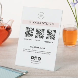 Verbinde dich mit uns Social Media Schild Editie