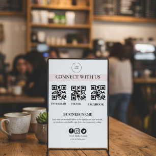 Verbinde dich mit uns Social Media Zeichen   Editi Poster