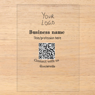 Verbinde dich mit unserem Geschäft-Logo QR Social Acryleinladungen