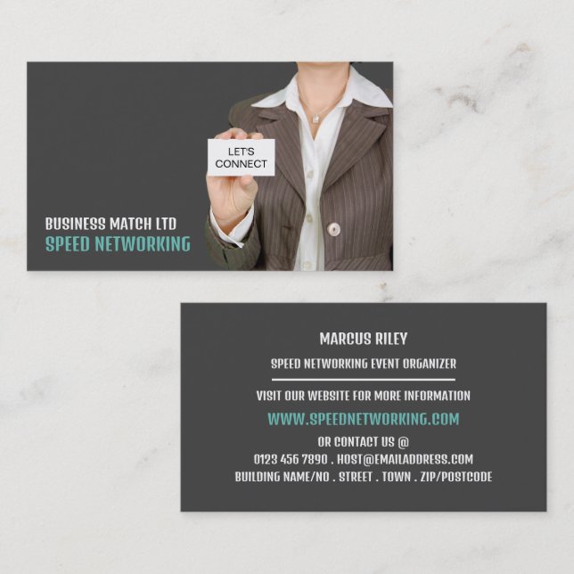 Verbinden Sie den Event-Veranstalter mit Speed-Net Visitenkarte (Vorne/Hinten)