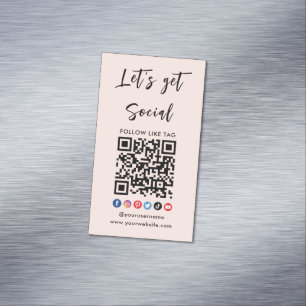 Verbinden Sie den QR-Code mit Beruflichem Rosa Magnetische Visitenkarte