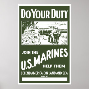 Verbinden Sie die US-Marinesoldaten -- WW2 Poster