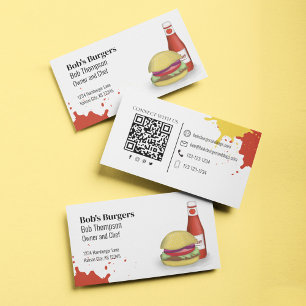 Verbinden Sie mich mit QR Code Einfach Hamburger Visitenkarte