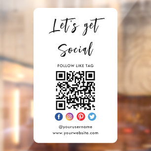 Verbinden Sie mit dem angesagten weißen QR-Code de Fensteraufkleber
