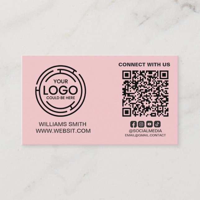 Verbinden Sie mit dem QR-Code der US Social Media Visitenkarte (Vorderseite)