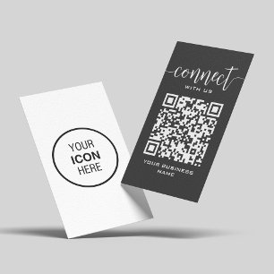 Verbinden Sie mit dem QR Code Dunkelgrau moderne m Visitenkarte