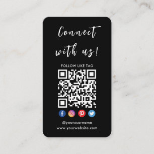 Verbinden Sie mit dem Qr-Code-Logo der Social Medi Visitenkarte