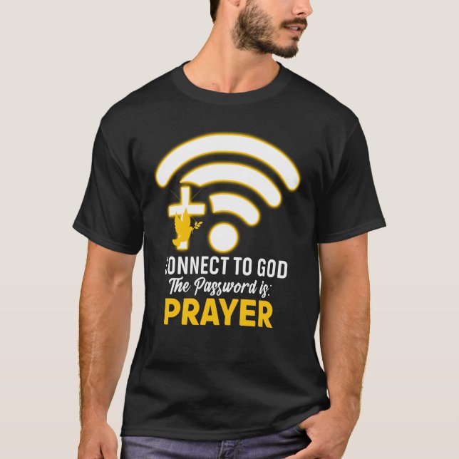 Verbinden Sie mit Gott Christia Jesus Cross Glaube T-Shirt (Vorderseite)