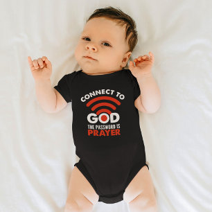Verbinden Sie mit Gott das Passwort Gebetsgeschenk Baby Strampler