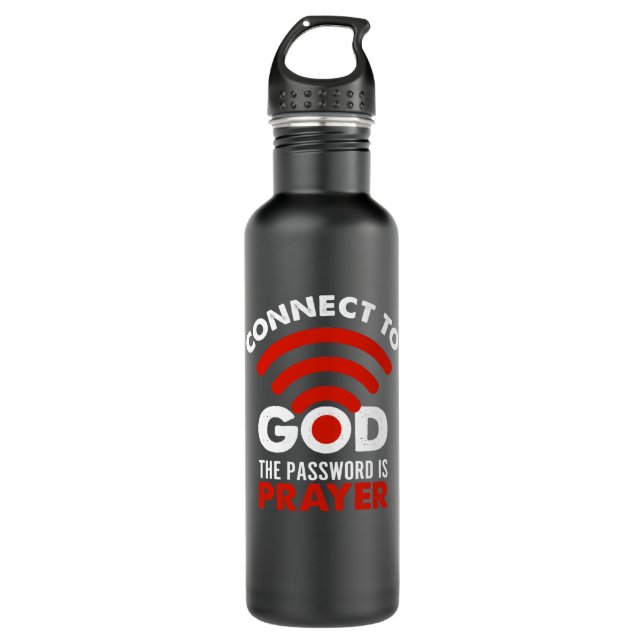 Verbinden Sie mit Gott das Passwort Gebetsgeschenk Edelstahlflasche (Vorderseite)