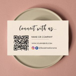 Verbinden Sie mit uns Instagram Facebook Logo Chic Visitenkarte