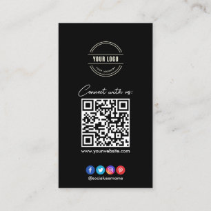 Verbinden Sie mit uns   Social Media QR Code Black Visitenkarte